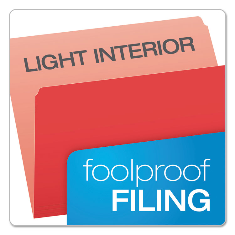 Colored File Folders, Straight Tabs, Letter Size, Red/Light Red, 100/Box