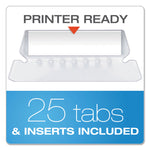 Reinforced Hanging File Folders with Printable Tab Inserts, Legal Size, 1/5-Cut Tabs, Standard Green, 25/Box
