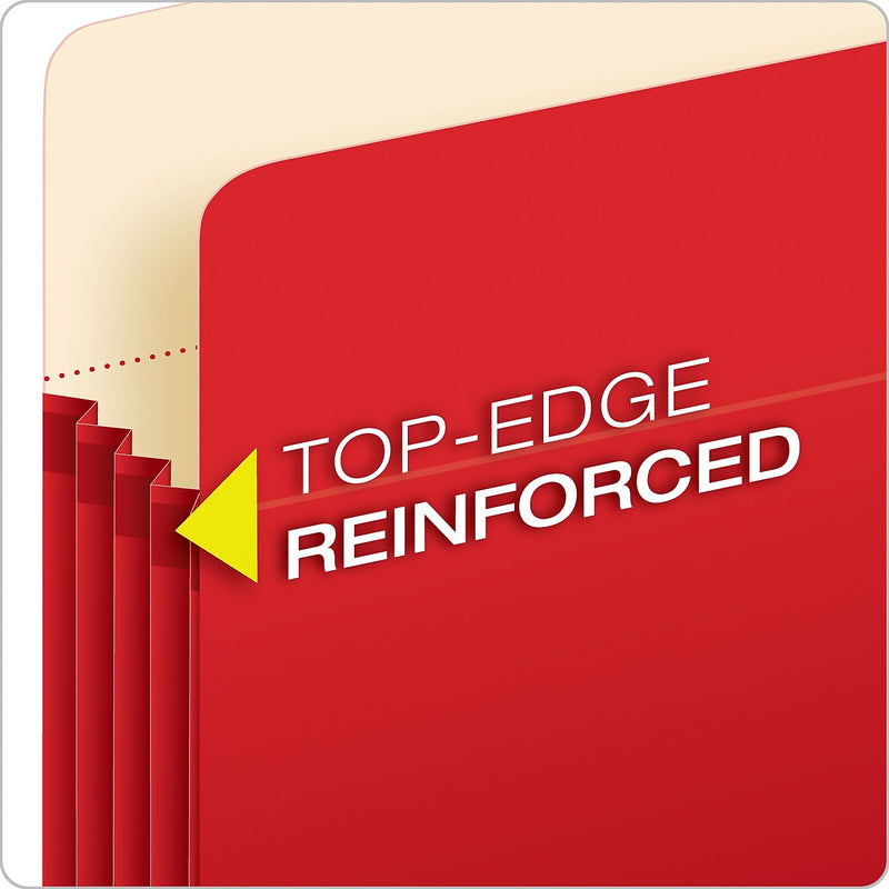 Pendaflex Reinforced File Pocket, 3 1/2" Expansion, Legal Size, Red (1526E RED)