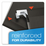 Colored Reinforced Hanging Folders, Legal Size, 1/5-Cut Tabs, Black, 25/Box