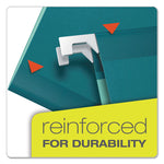 Colored Reinforced Hanging Folders, Legal Size, 1/5-Cut Tabs, Teal, 25/Box