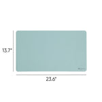 Smead Small Vegan Leather Anti-Slip Desk Pad, 23.6" x 13.7", Light Blue (SMD64840)