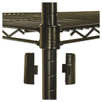 NSF Certified Industrial Four-Shelf Wire Shelving Kit, 36w x 18d x 72h, Black