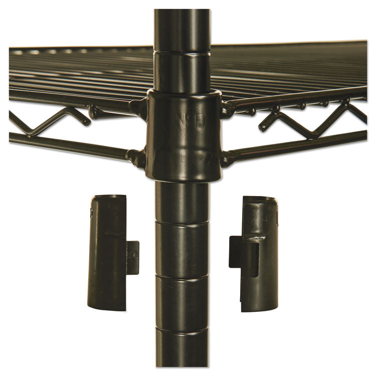 NSF Certified Industrial Four-Shelf Wire Shelving Kit, 36w x 24d x 72h, Black