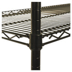 NSF Certified Industrial Four-Shelf Wire Shelving Kit, 36w x 24d x 72h, Black