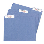 Extra-Large Trueblock File Folder Labels With Sure Feed Technology, 0.94 X 3.44, White, 18/sheet, 25 Sheets/pack