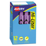 Hi-Liter Desk-Style Highlighters, Fluorescent Purple Ink, Chisel Tip, Purple/black Barrel, Dozen