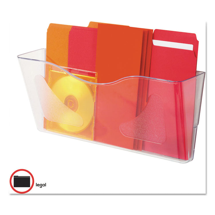 Euro-Style DocuPocket Landscape Wall File, Larger Files/Tabloid Size, 15" x 4" x 6.63", Clear