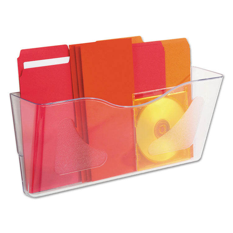 Euro-Style DocuPocket Landscape Wall File, Larger Files/Tabloid Size, 15" x 4" x 6.63", Clear