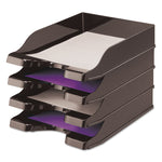 Docutray Multi-Directional Stacking Tray Set, 2 Sections, Letter To Legal Size Files, 10.13" X 13.63" X 2.5", Black, 2/pack