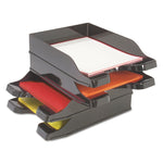 Docutray Multi-Directional Stacking Tray Set, 2 Sections, Letter To Legal Size Files, 10.13" X 13.63" X 2.5", Black, 2/pack