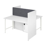Bush Business Furniture Hustle 60"W 2 Person Back to Back Cubicle Panel Workstation, White (HUS023WH)