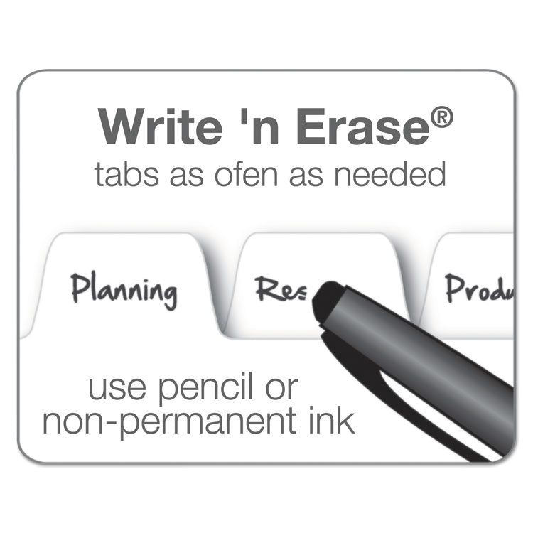 Write 'n Erase Tabloid Index Dividers, 5-Tab, 11 X 17, White, 1 Set
