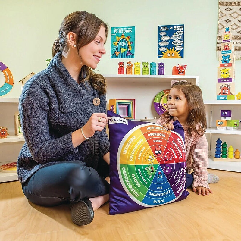 Open the Joy Social Emotional Learning Bundle Weighted Pillow with Emotion Wheel, Multicolored (LR4673)