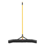 Maximizer Push-To-Center Broom, Poly Bristles, 36 X 58.13, Steel Handle, Yellow/black