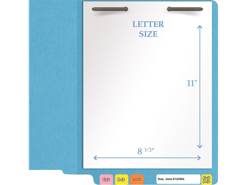 Medical Arts Press Heavy Duty End Tab File Folder, Straight-Cut, Letter Size, Blue, 40/Box (S-09461-DBL)