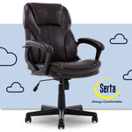 Serta Manager's Office Chair, Puresoft® Faux Leather, Roasted Chestnut Brown (43669OSS)
