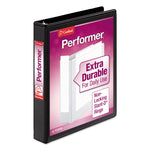 Performer Clearvue Slant-D Ring Binder, 3 Rings, 1" Capacity, 11 X 8.5, Black