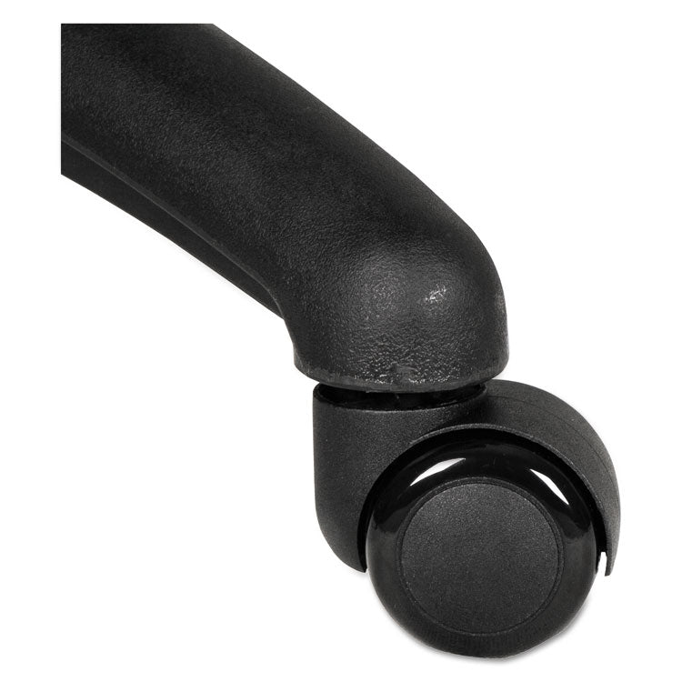 Dual Wheel Hooded Casters, Grip Ring Type B Stem, 2" Soft Nylon Wheel, Black, 5/Set