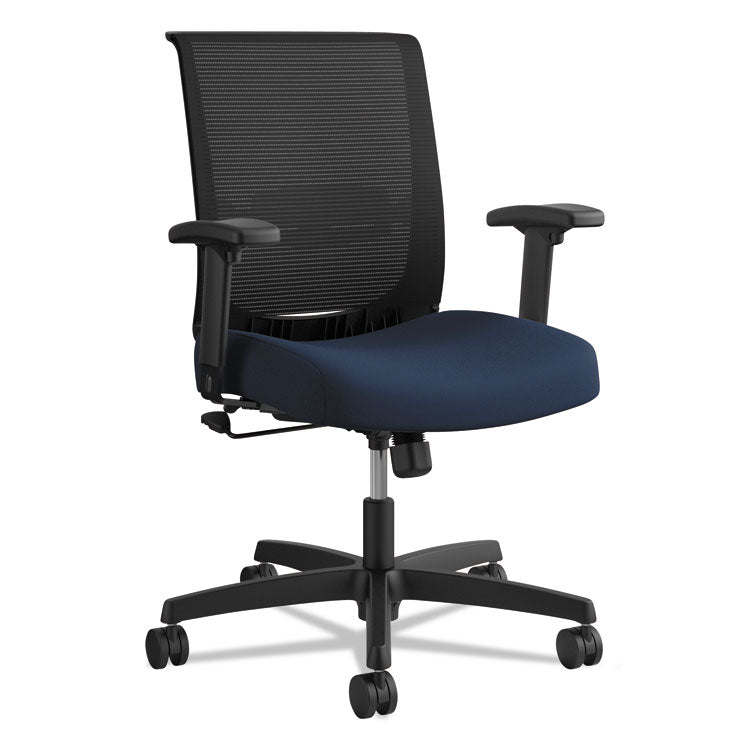 Convergence Mid-Back Task Chair, Swivel-Tilt, Supports Up To 275 Lb, 16.5" To 21" Seat Height, Navy Seat, Black Back/base