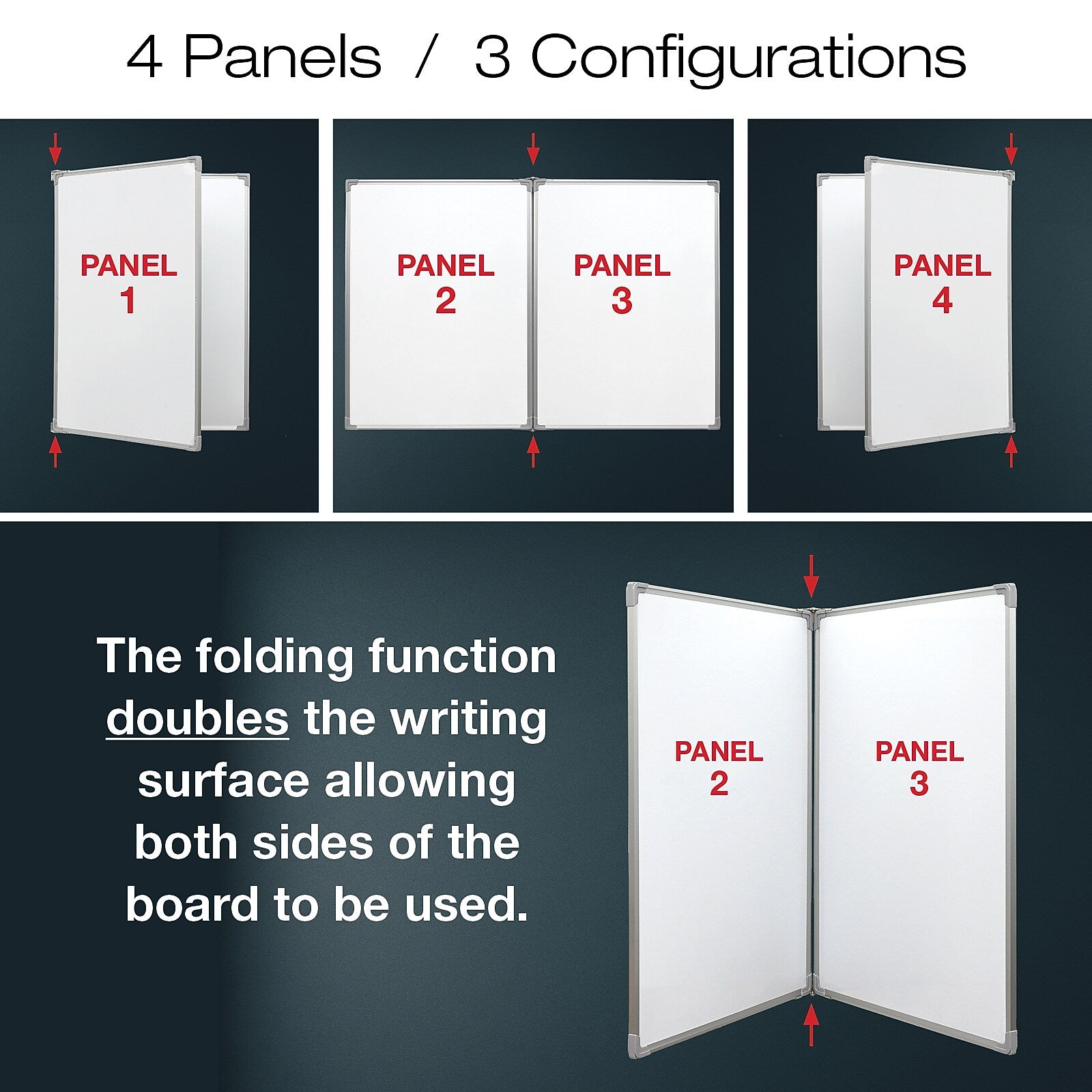 Excello Global Products Wall-Mounted Magnetic Steel Dry-Erase Whiteboard, 40" x 60" (EGP-HD-0551)