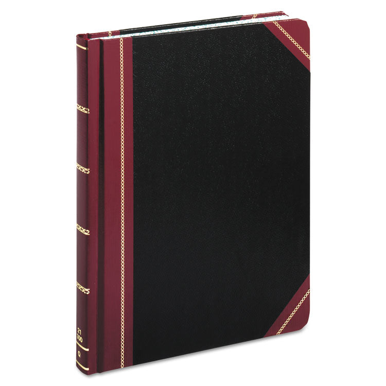 Extra-Durable Bound Book, Single-Page Record-Rule Format, Black/maroon/gold Cover, 10.13 X 7.78 Sheets, 300 Sheets/book