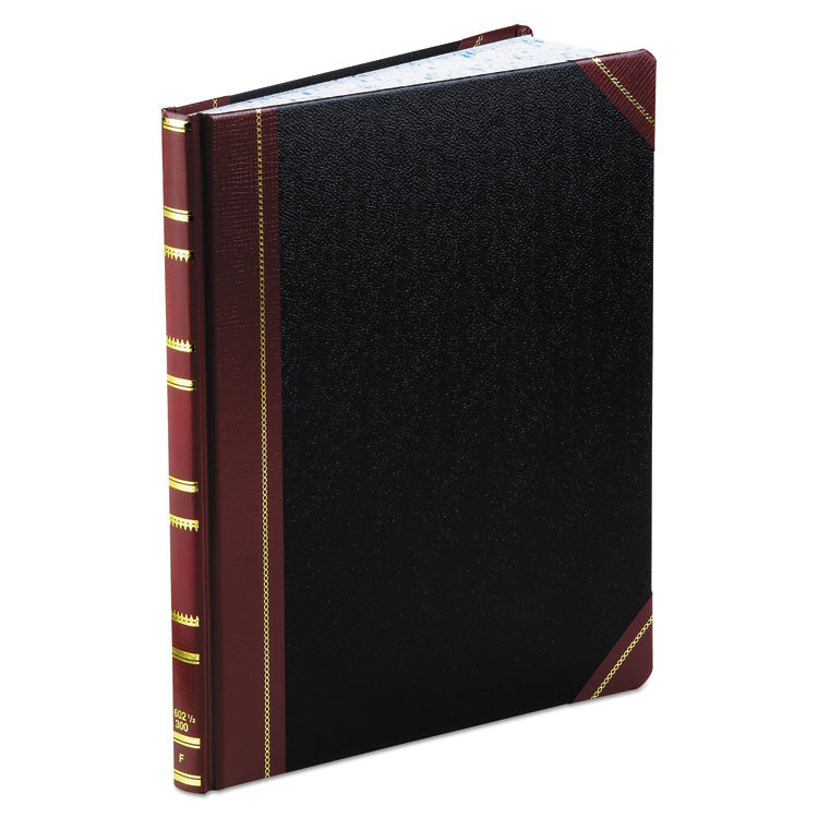 Extra-Durable Bound Book, Single-Page Record-Rule Format, Black/maroon/gold Cover, 11.94 X 9.78 Sheets, 300 Sheets/book