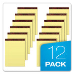Gold Fibre Quality Writing Pads, Narrow Rule, 50 Canary-Yellow 8.5 X 11.75 Sheets, Dozen