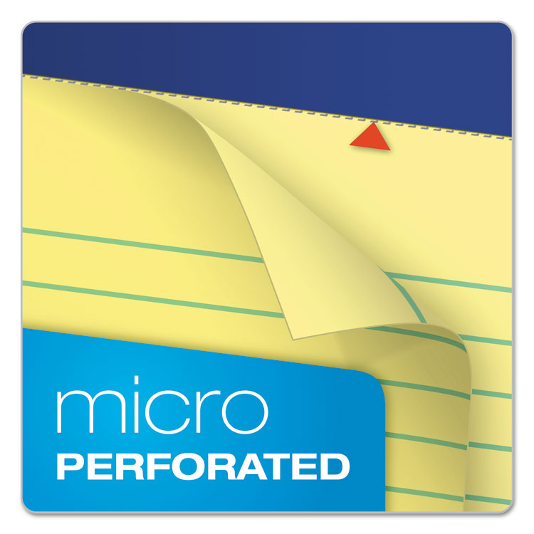 Perforated Writing Pads, Wide/Legal Rule, 50 Canary Yellow 8.5 x 11.75 Sheets, Dozen