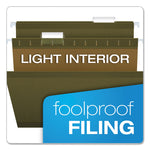Reinforced Hanging File Folders with Printable Tab Inserts, Legal Size, 1/5-Cut Tabs, Standard Green, 25/Box