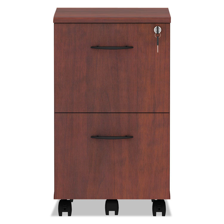 Alera Valencia Series Mobile Pedestal, Left Or Right, 2 Legal/letter-Size File Drawers, Medium Cherry, 15.38" X 20" X 26.63"