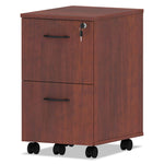 Alera Valencia Series Mobile Pedestal, Left Or Right, 2 Legal/letter-Size File Drawers, Medium Cherry, 15.38" X 20" X 26.63"