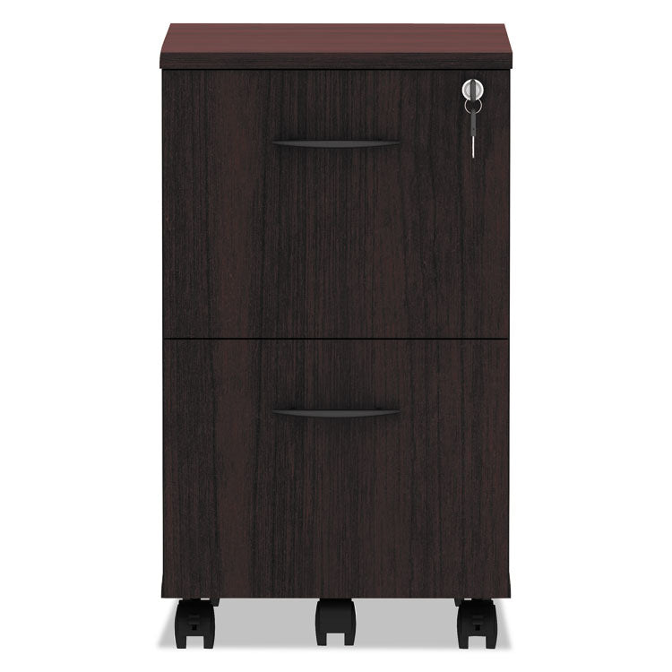 Alera Valencia Series Mobile Pedestal, Left Or Right, 2 Legal/letter-Size File Drawers, Mahogany, 15.38" X 20" X 26.63"