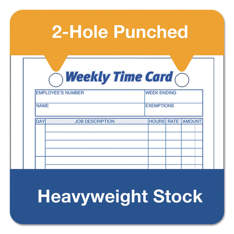 Weekly Employee Time Cards, One Side, 4.25 X 6.75, 100/pack
