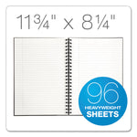 Royale Wirebound Business Notebooks, 1-Subject, Medium/College Rule, Black/Gray Cover, (96) 11.75 x 8.25 Sheets