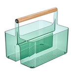 mDesign 2-Compartment Plastic Desk Organizer, Sage/Natural (26055)