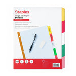 Staples Large Tab Write & Erase Paper Dividers, 5-Tab, Multicolor (ST63045)