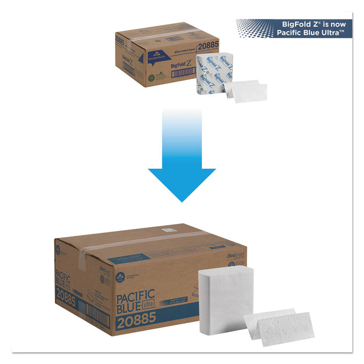Pacific Blue Ultra Z-Fold Folded Paper Towels, 1-Ply, 8 x 11, White, 260/Pack, 10 Packs/Carton