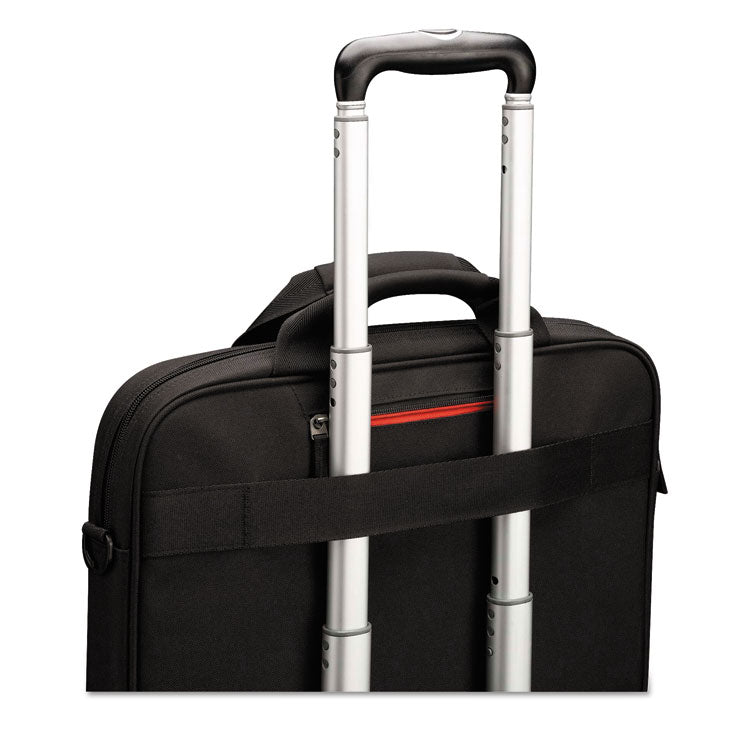 Diamond Briefcase, Fits Devices Up to 15.6", Polyester, 16.1 x 3.1 x 11.4, Black