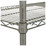 NSF Certified Industrial Four-Shelf Wire Shelving Kit, 36w x 24d x 72h, Silver