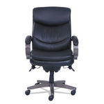 Woodbury High-Back Executive Chair, Supports Up To 300 Lb, 20.25" To 23.25" Seat Height, Black Seat/back, Weathered Gray Base