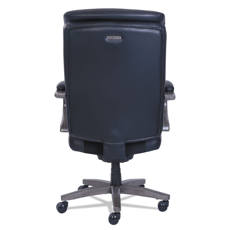 Woodbury High-Back Executive Chair, Supports Up To 300 Lb, 20.25" To 23.25" Seat Height, Black Seat/back, Weathered Gray Base