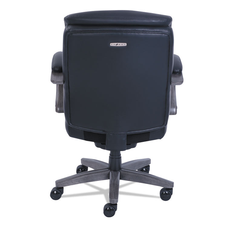 Woodbury Mid-Back Executive Chair, Supports Up To 300 Lb, 18.75" To 21.75" Seat Height, Black Seat/back, Weathered Gray Base
