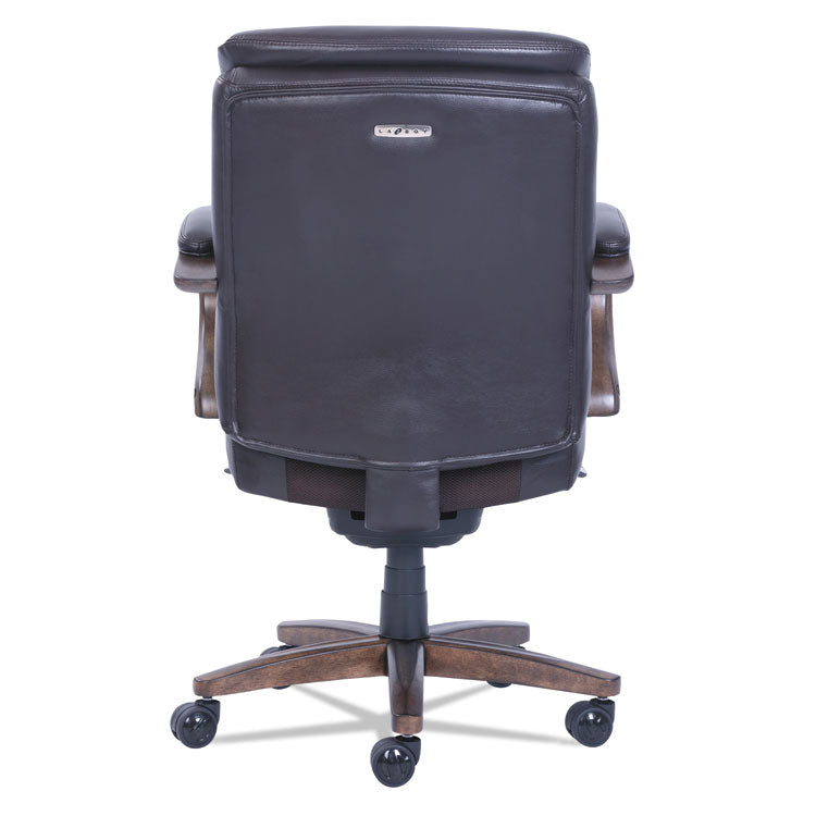 Woodbury Mid-Back Executive Chair, Supports Up To 300 Lb, 18.75" To 21.75" Seat Height, Brown Seat/back, Weathered Sand Base