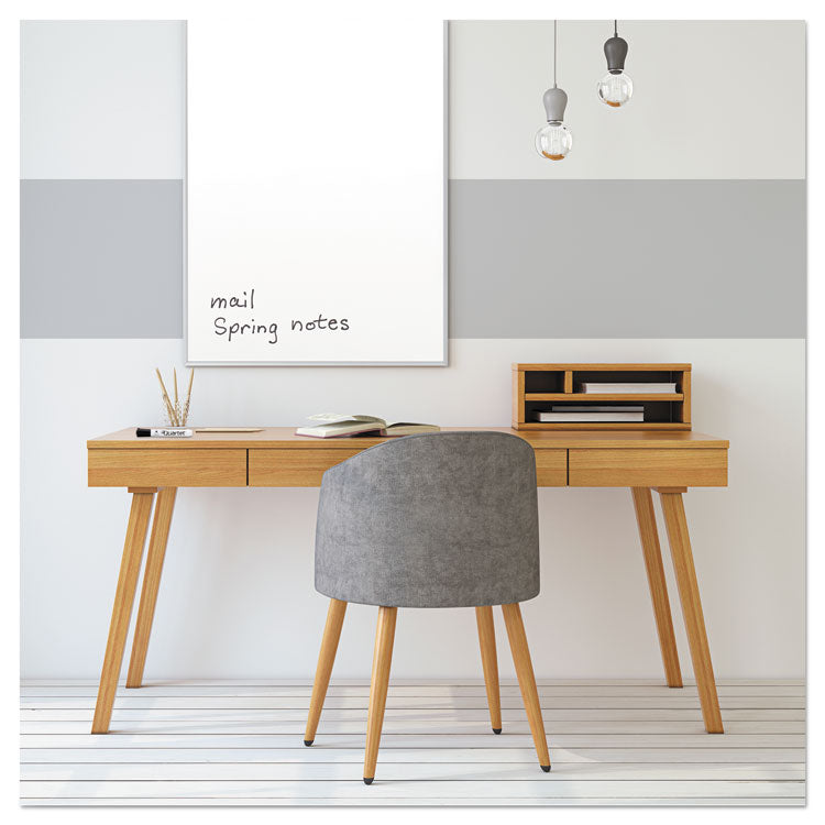 Dry Erase Board, 36" x 24", White Surface, Satin Aluminum Frame