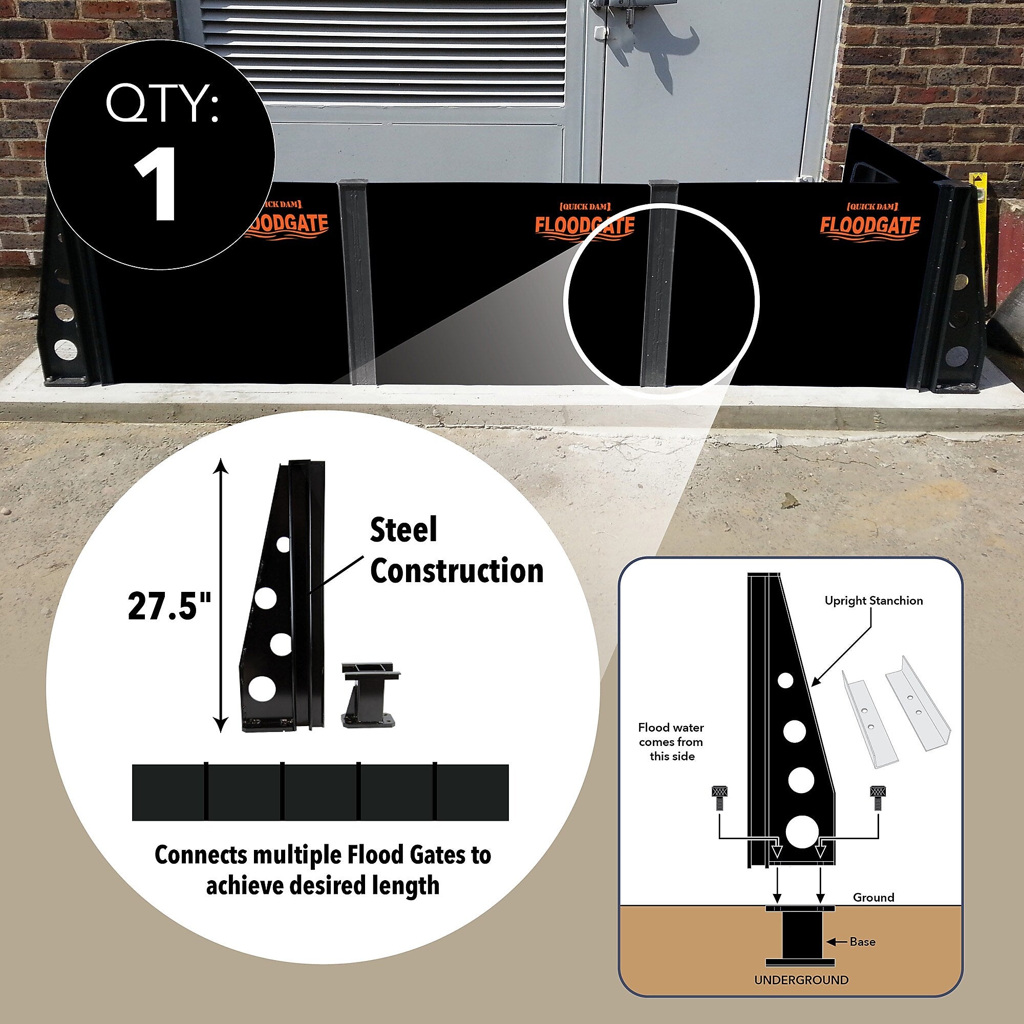 Quick Dam 2-Way Flood Gate Extenders (QDFGSTAN)