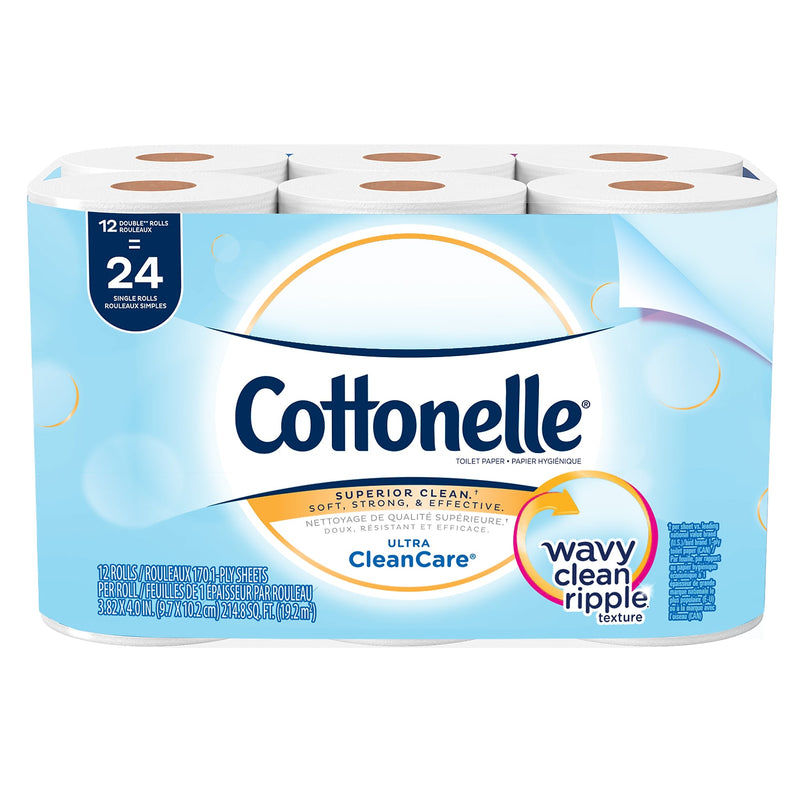 Cottonelle Ultra CleanCare Toilet Paper, 1-ply, White, 170 Sheets/Roll, 48 Rolls/Case (12456)
