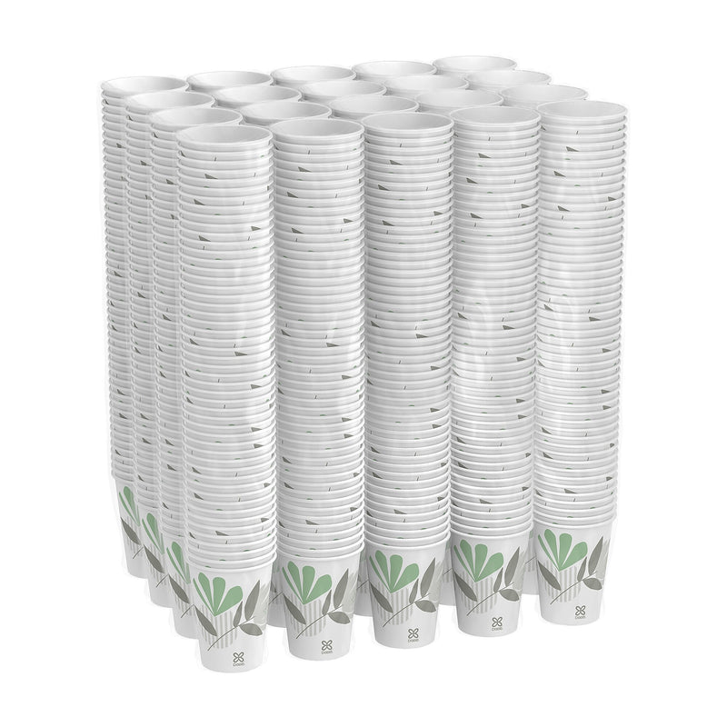 Dixie Pathways Poly Paper Hot Cups, 12 oz., White, 1000/Carton (2342PATH)