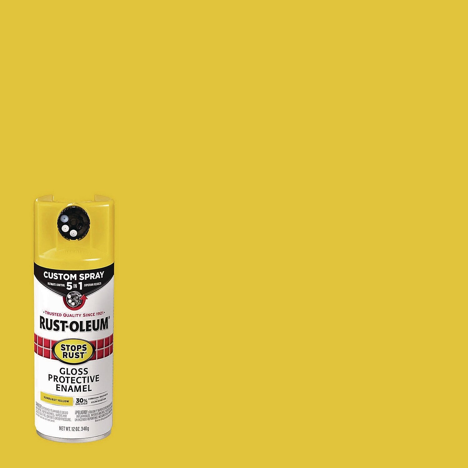 Rust-Oleum Stops Rust Protective Enamel Spray Paint, Gloss Sunburst Yellow, 12 oz. (376898)