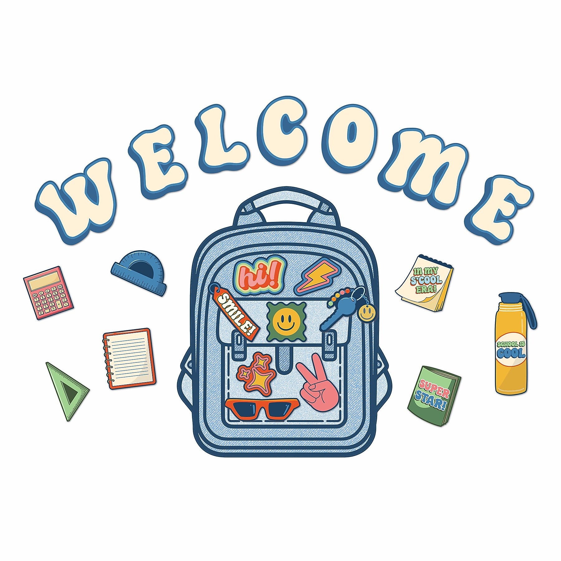 Eureka S'Cool Era Welcome Bulletin Board Set, 24/Set (EU-847848)